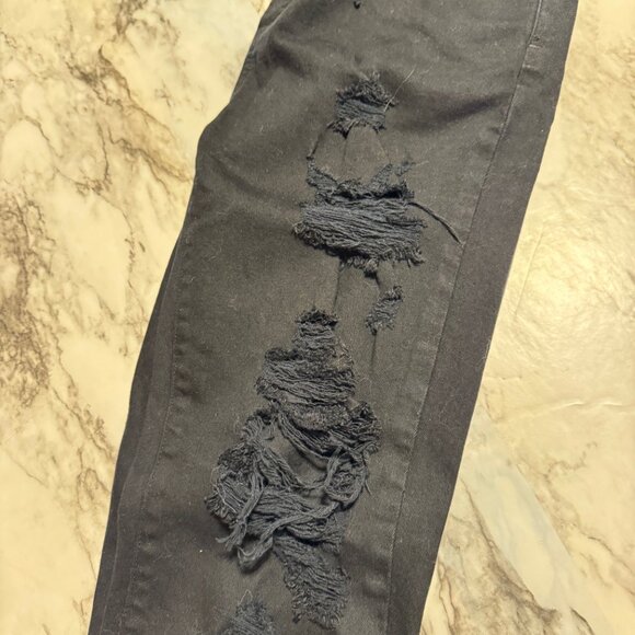 AGOLDE Sophie Goth Punk Distressed Ripped High Rise Skinny Jeans in Black Sz. 27 - Picture 13 of 13